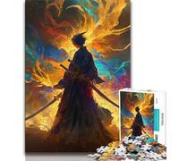 Puzzle da 1000 pezzi raffigurante una guerriera ninja giapponese, per adulti, giocattoli, giochi educativi, antistress, adatti per la decorazione della scrivania (75x50cm)