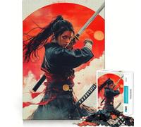 Puzzle da 1000 pezzi raffigurante una guerriera samurai, ideale per ragazzi, gioco di logica, gioco di gruppo, taglio di precisione e regalo originale (38x52cm)
