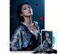 Puzzle da 1000 pezzi raffigurante una guerriera sotto la pioggia con la spada,ideale per ragazzi Gioco divertente e coinvolgente,incastro perfetto senza spazi vuoti,perfetto per una serata in famiglia