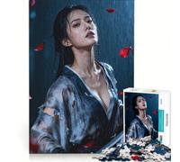 Puzzle da 1000 pezzi raffigurante una guerriera sotto la pioggia con la spada un divertente gioco decorativo da parete ideale per ridurre lo stress e perfetto come regalo 38x52cm