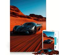 Puzzle da 1000 pezzi raffigurante una Koenigsegg Jesko nera,un'auto sportiva ideale per la guida nel deserto Gioco di logica e abilità,perfetto per rilassarsi,ideale come decorazione per la casa