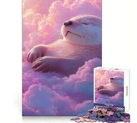 Puzzle da 1000 pezzi raffigurante una lontra che dorme tra le nuvole, ideale per adulti, un gioco stimolante per la mente, perfetto per giocare in casa Opera d'arte di pregio (38x26cm)