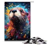 Puzzle da 1000 pezzi raffigurante una lontra marina colorata per adulti puzzle impossibile antistress per ragazzi dai 14 anni in su 75x50 cm
