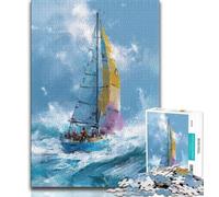 Puzzle da 1000 pezzi raffigurante una nave che naviga sul mare, ideale come regalo per tutta la famiglia