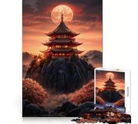 Puzzle da 1000 pezzi raffigurante una pagoda sulla cima di una montagna, ideale per adulti, un gioco stimolante per la mente, perfetto per giocare in casa Opera d'arte di pregio (38x52cm)