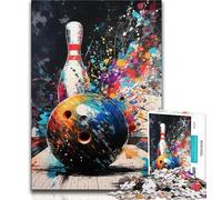 Puzzle da 1000 pezzi raffigurante una palla da bowling, per adulti e ragazzi, giocattoli da gioco Ogni pezzo è unico Gioco stimolante e divertente per tutta la famiglia, 38x26cm