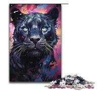 Puzzle da 1000 pezzi raffigurante una pantera nera colorata per adulti e bambini puzzle di carta giocattolo educativo antistress 1000 pezzi (38x26 cm)