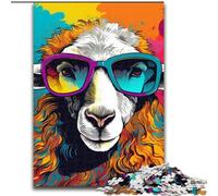 Puzzle da 1000 pezzi raffigurante una pecora che beve birra, in legno, livello principiante, ideale come regalo di compleanno e per le feste, 50x75cm, gioco interattivo per famiglie