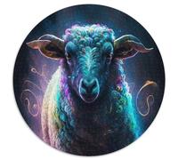 Puzzle da 1000 pezzi raffigurante una pecora dipinta, puzzle rotondi da 1000 pezzi per adulti, ideale per decorare la casa, allenare la mente e come regalo per le feste (67,5x67,5cm)