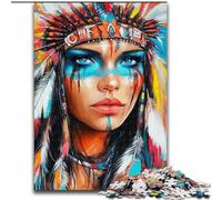 Puzzle da 1000 pezzi raffigurante una principessa indiana,realizzato in legno,attività divertente per la casa,dimensioni 50X75cm,decorazione fai da te,regalo per le vacanze stimolante per il cervello