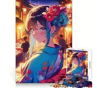 Puzzle da 1000 pezzi raffigurante una ragazza anime con il kimono in una strada di Tokyo ideale per adulti Migliora la memoria è un passatempo piacevole con tagli precisi e un regalo pensato con cura