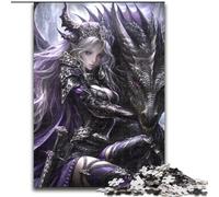 Puzzle da 1000 pezzi raffigurante una ragazza e un cavaliere drago, per adulti, 50x75cm Ideale come regalo per adolescenti, coppie e amici per compleanni e Natale