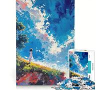Puzzle da 1000 pezzi raffigurante una ragazza in abito bianco, un gioco interattivo che allena la mente e la manualità, compleanni e Natale 50x75cm