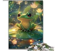 Puzzle da 1000 pezzi raffigurante una rana su una foglia di loto, puzzle per adulti, rompicapo fai da te impegnativo, gioco interattivo per famiglie (dimensioni 50x75cm)