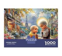 Puzzle da 1000 pezzi raffigurante una scena di un monaco parigino, con canto di una ragazza e sutra in giardino, per adulti,bella decorazione, alta difficoltà di, 38x26 cm
