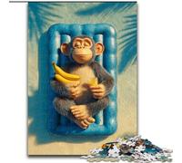Puzzle da 1000 pezzi raffigurante una scimmia che nuota, 1000 pezzi per adulti, rompicapo impegnativo per adolescenti, divertimento per famiglie, regalo fai da te per la casa (dimensioni 50x75cm)