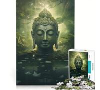 Puzzle da 1000 pezzi raffigurante una statua di Buddha nella natura, un gioco rompicapo, ideale come regalo di compleanno I pezzi, di forma casuale, si incastrano perfettamente 50x75cm