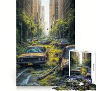 Puzzle da 1000 pezzi raffigurante una strada cittadina invasa dalla vegetazione e auto abbandonate ideale per ragazzi per stimolare la memoria giocare in casa creare immagini e fare regali