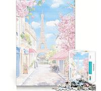 Puzzle da 1000 pezzi raffigurante una strada parigina con la Torre Eiffel, ideale per adulti Gioco di logica, rilassante e divertente, con tagli perfetti e un regalo elegante (50x75cm)