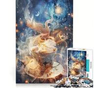 Puzzle da 1000 pezzi raffigurante una tazza di caffè con schiuma vorticosa, decorazione da parete, attività divertenti per la casa, collezione d'artista, opera d'arte 38x52cm