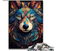 Puzzle da 1000 pezzi raffigurante una testa di lupo, in legno, divertente regalo e attività per la casa, 50x75cm, sviluppa le capacità di coordinazione occhio-mano, perfetto come regalo di compleanno