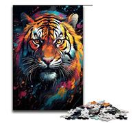Puzzle da 1000 pezzi raffigurante una tigre arrabbiata e colorata per adulti puzzle impossibile antistress per ragazzi dai 14 anni in su 75x50 cm