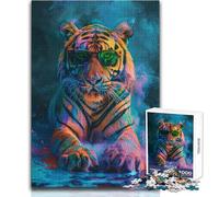 Puzzle da 1000 pezzi raffigurante una tigre dipinta a mano, gioco educativo per la concentrazione mentale, idea regalo speciale e commovente, dimensioni 50x75cm