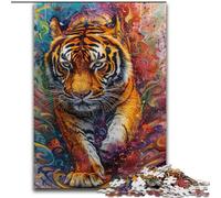 Puzzle da 1000 pezzi raffigurante una tigre dipinta a olio, per adulti e adolescenti, perfetto per le serate di gioco, giocattolo colorato da regalare a casa (26x38cm)