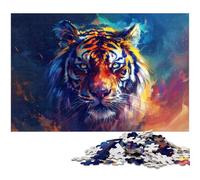 Puzzle da 1000 pezzi raffigurante una tigre dipinta a olio, per adulti, puzzle per adulti, regalo per stimolare la mente, attività educativa per adolescenti, 26X38CM / 10,23x14,96 pollici.