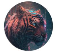 Puzzle da 1000 pezzi raffigurante una tigre dipinta, un puzzle impegnativo dal design intricato per adolescenti, decorazioni fai da te e divertimento che stimola la mente, 67,5x67,5 cm.