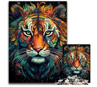 Puzzle da 1000 pezzi raffigurante una tigre esotica dipinto con ferocia per la decorazione della casa ideale come regalo di Natale e Capodanno per adolescenti 1000 pezzi (38x26 cm).