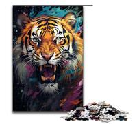 Puzzle da 1000 pezzi raffigurante una tigre feroce per adulti puzzle impossibile antistress per ragazzi dai 14 anni in su 75x50 cm