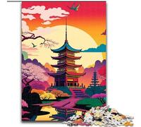 Puzzle da 1000 pezzi raffigurante una torre giapponese, per adulti, attività di unione familiare, regalo per la casa, gioco di ruolo per famiglie (dimensioni 38x26cm)