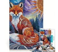 Puzzle da 1000 pezzi raffigurante una volpe decorata in un paesaggio montano un gioco rompicapo per allenare mente e mani ideale come decorazione da scrivania 38x26cm