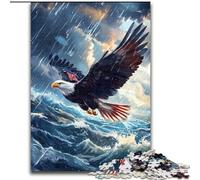 Puzzle da 1000 pezzi raffigurante un'aquila volante, realizzato in legno con un design intricato per adolescenti, decorazioni fai da te e divertimento che stimola la mente, dimensioni 50X75cm