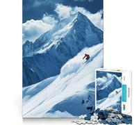 Puzzle da 1000 pezzi raffigurante uno sciatore su una pista di montagna ideale per ragazzi per migliorare la memoria per un relax divertente e per una collezione di opere d'arte dai tagli netti