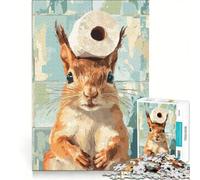 Puzzle da 1000 pezzi raffigurante uno scoiattolo con un cappello di carta igienica un gioco rompicapo ideale come regalo di compleanno con pezzi di forma casuale che si incastrano perfettamente