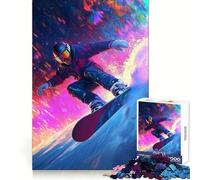 Puzzle da 1000 pezzi raffigurante uno snowboarder illuminato al neon, ideale per adolescenti Gioco di logica, tema caldo, con taglio preciso e pezzo da collezione (50x75cm)