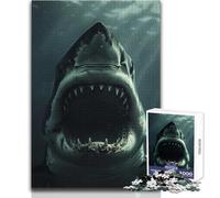 Puzzle da 1000 pezzi raffigurante uno squalo bianco, per adolescenti, gioco divertente per lo sviluppo cognitivo, regalo speciale per una celebrazione premurosa, dimensioni 50x75cm