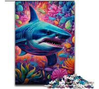 Puzzle da 1000 pezzi raffigurante uno squalo, motivo: animali Ideale come regalo per adolescenti, coppie e amici per compleanni e Natale (dimensioni: 50x75cm)
