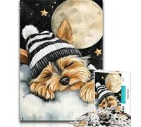 Puzzle da 1000 pezzi raffigurante uno Yorkshire Terrier addormentato, 1000 pezzi per adolescenti, antistress, sfida difficile, migliora l'amore tra coppie, 50x75cm