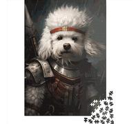 Puzzle da 1000 pezzi raffiguranti Bichon Frise e Vichinghi per adulti e puzzle di carta per gli amanti dei puzzle, 38x26 cm/1000 pezzi