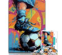 Puzzle da 1000 pezzi raffiguranti dipinti a olio sul calcio per adulti e ragazzi, giochi divertenti Ogni pezzo è unico Gioco stimolante e divertente per tutta la famiglia (38x26cm)