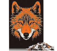 Puzzle da 1000 pezzi raffiguranti il volto di lupo, per adulti, giocattoli educativi per l'apprendimento, giochi per famiglie, regali di compleanno per feste, 1000 pezzi (75x50 cm)