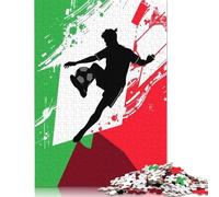 Puzzle da 1000 pezzi raffiguranti la silhouette di un calciatore italiano per adulti e puzzle di carta per gli amanti dei puzzle, 38x26 cm/1000 pezzi