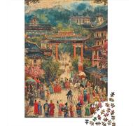 Puzzle da 1000 pezzi raffiguranti paesaggi urbani per adulti e puzzle in legno per gli amanti dei puzzle, 38x26 cm/1000 pezzi