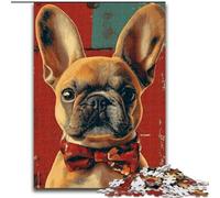 Puzzle da 1000 pezzi raffiguranti un bulldog francese, regalo per adulti, antistress, per trascorrere il tempo libero e per interagire con i genitori durante le vacanze (26x38cm)