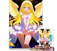 Puzzle da 1000 pezzi "Ragazza angelo anime con ali dorate" per adolescenti,divertente attività di stimolazione mentale,taglio di alta precisione,attività rilassante e pausa creativa (50x75cm)