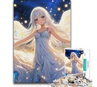 Puzzle da 1000 pezzi, ragazza angelo con ali bianche, decorazioni per la casa, regali di Babbo Natale segreto per 14+ anni, gioco di puzzle offerto, 50x75cm