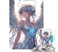 Puzzle da 1000 pezzi "Ragazza angelo in abito bianco" - Difficile e stimolante - Giocattolo divertente per tutta la famiglia - Decorazione da parete - Per ragazzi dai 14 anni in su (38x26cm)
